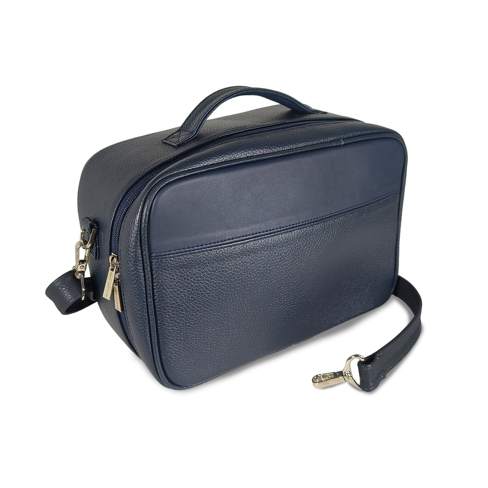 Travel Navy Grained Leather Tallit & Tefillin Bag TR15, photo 1