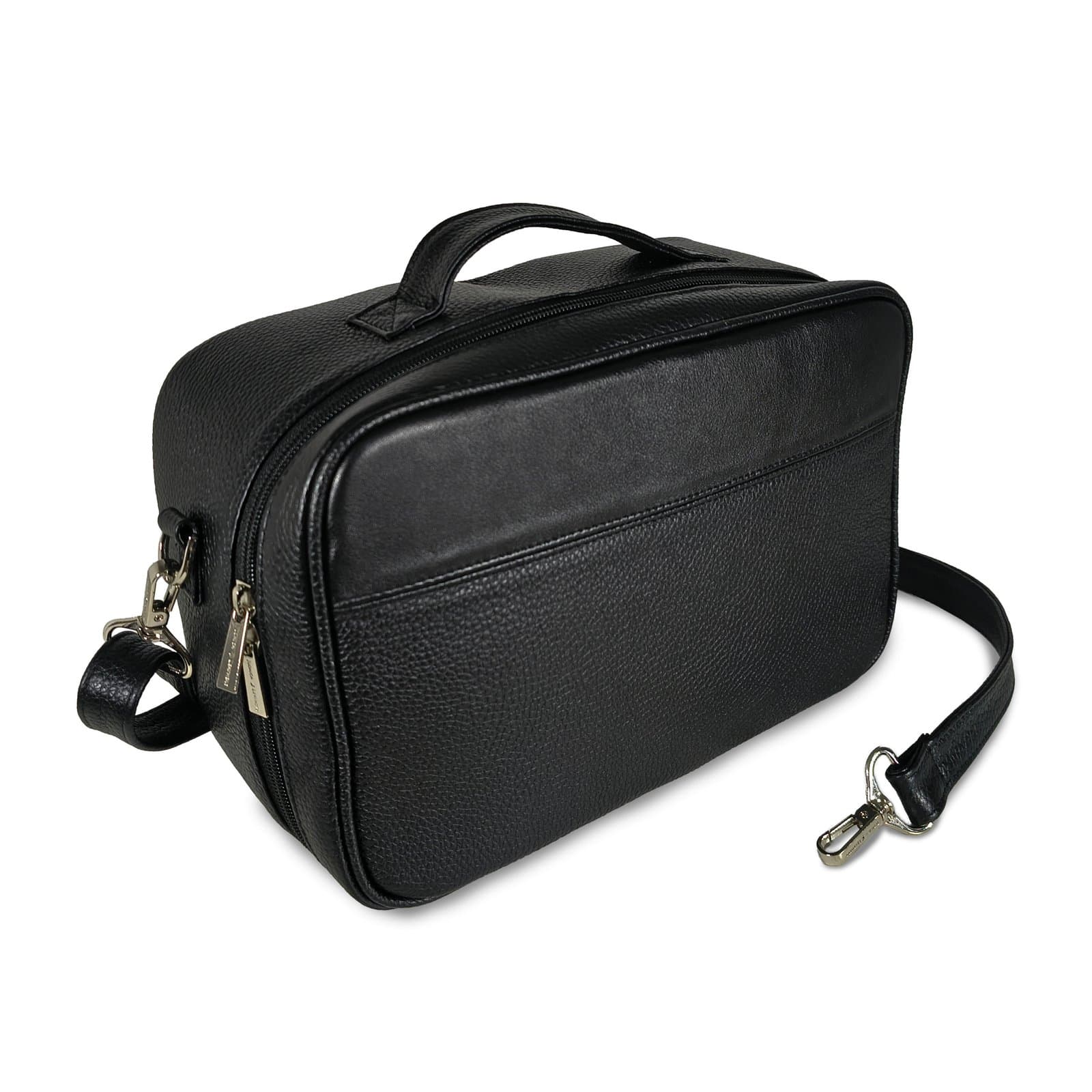 Travel Black Grained Leather Tallit & Tefillin Bag TR17, photo 1